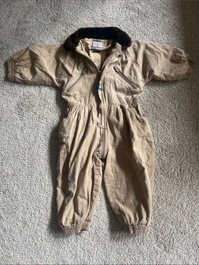 Vintage Flight Pilot Suit Costume with Faux Fur Collar